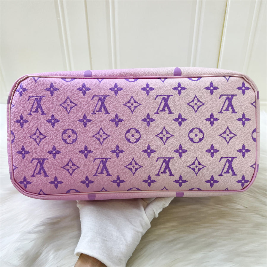 LV Neverfull MM Spring in the Air Sunrise Pastel Canvas and GHW