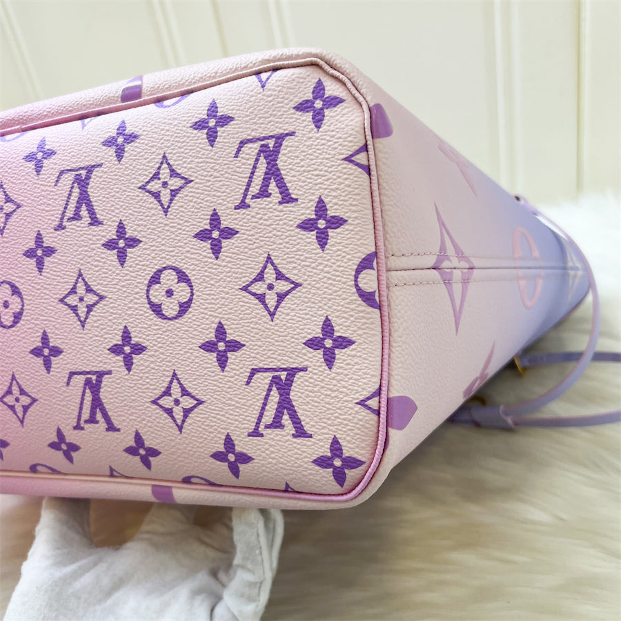 LV Neverfull MM Spring in the Air Sunrise Pastel Canvas and GHW