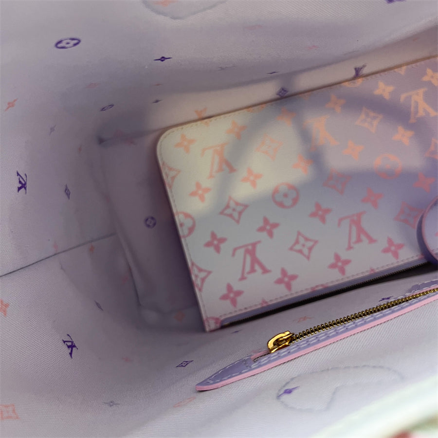 LV Neverfull MM Spring in the Air Sunrise Pastel Canvas and GHW