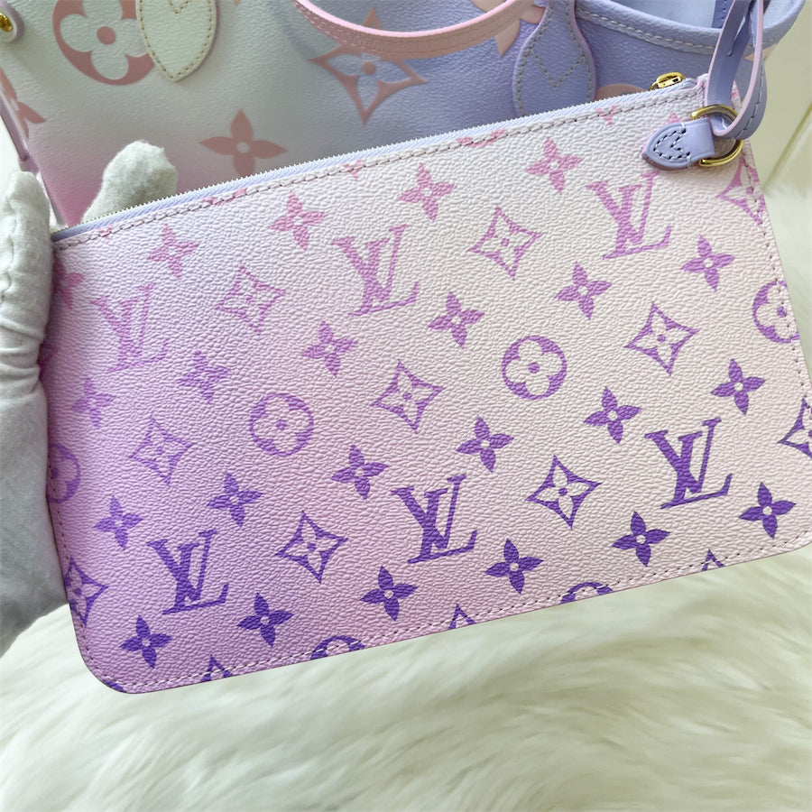 LV Neverfull MM Spring in the Air Sunrise Pastel Canvas and GHW