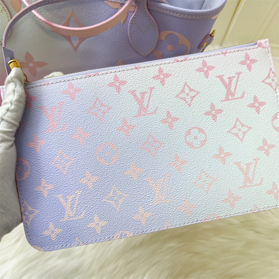 LV Neverfull MM Spring in the Air Sunrise Pastel Canvas and GHW