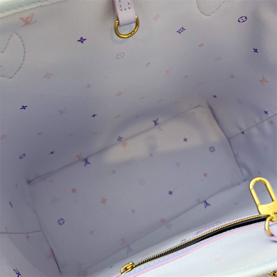 LV Neverfull MM Spring in the Air Sunrise Pastel Canvas and GHW
