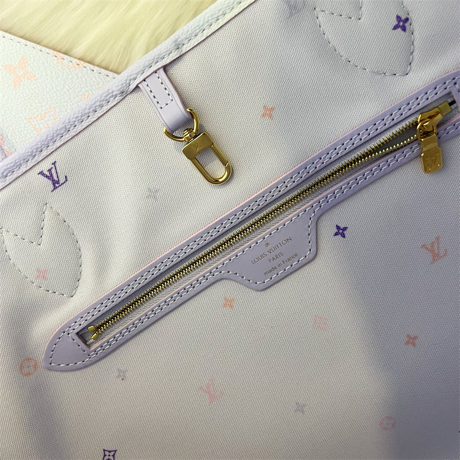 LV Neverfull MM Spring in the Air Sunrise Pastel Canvas and GHW