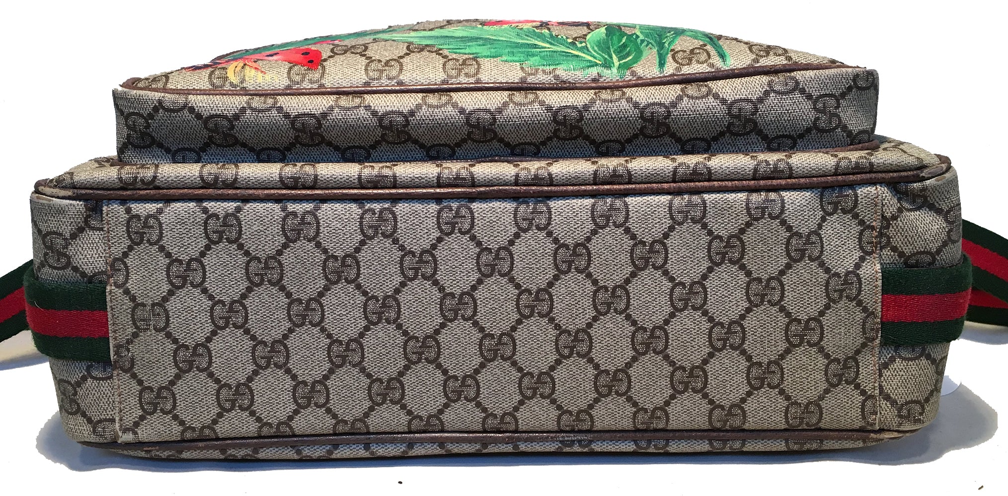 Gucci Vintage Monogram Hand Painted Ladybug Reporter Messenger Shoulder Bag