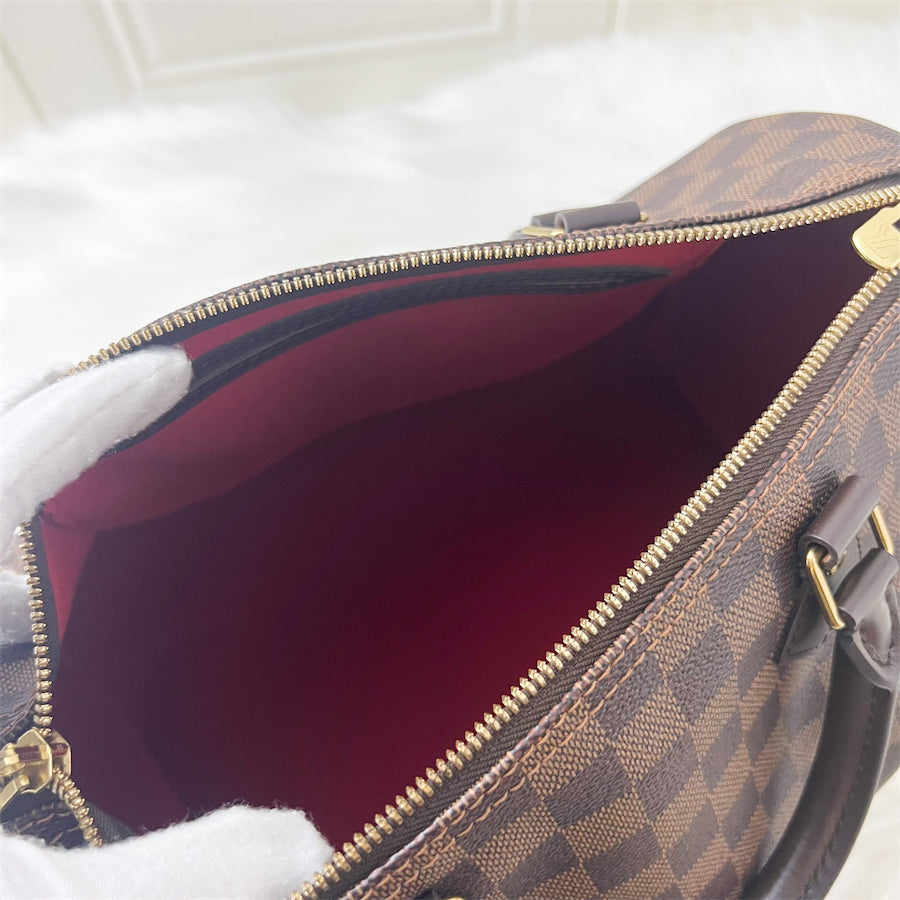 LV Speedy 30 Bandouliere in Damier Ebene Canvas GHW