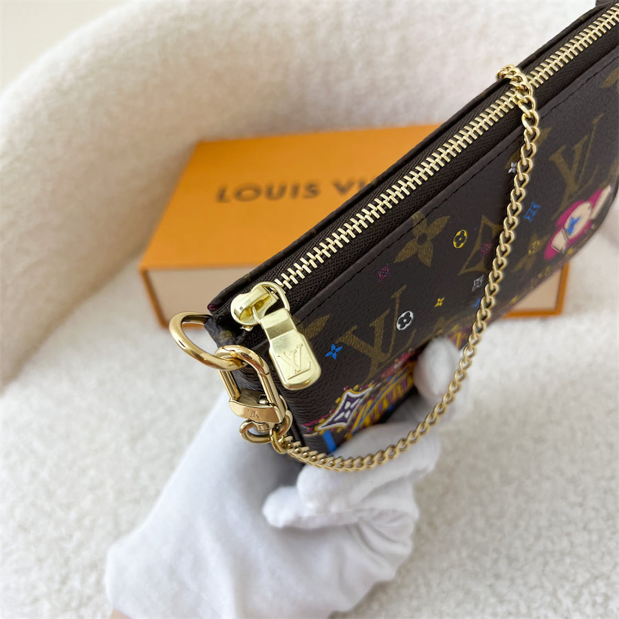 LV Mini Pochette Christmas 2020 Roller Coaster in Monogram Canvas GHW