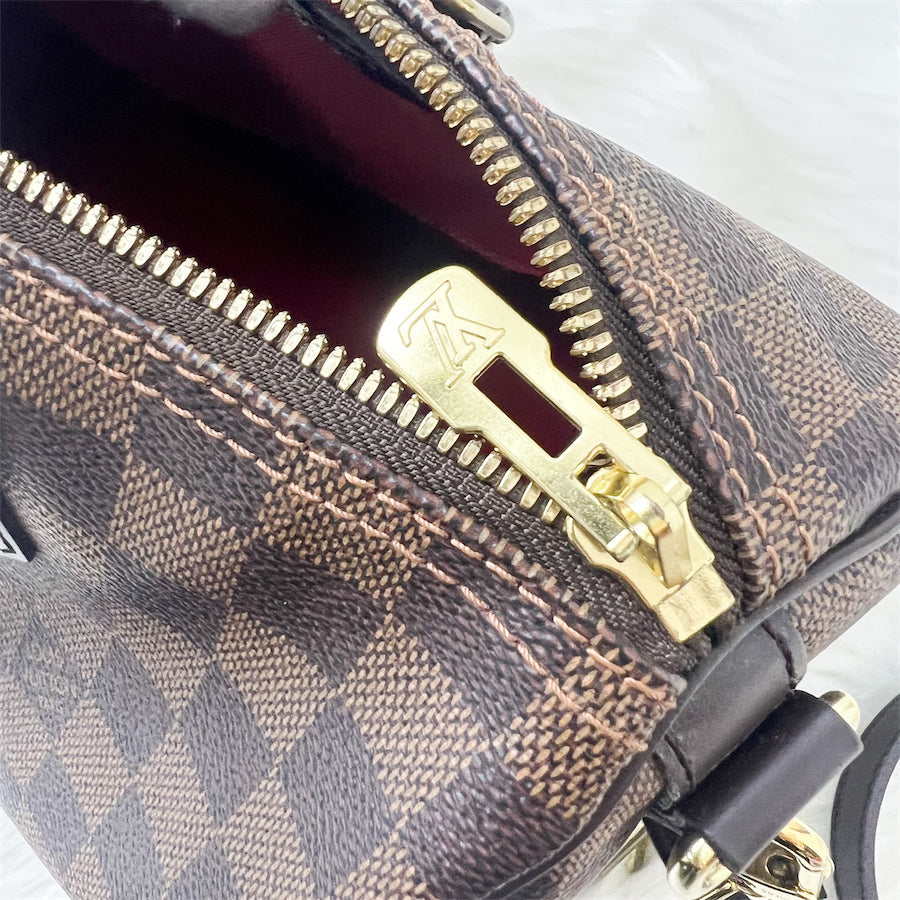 LV Speedy 30 Bandouliere in Damier Ebene Canvas GHW