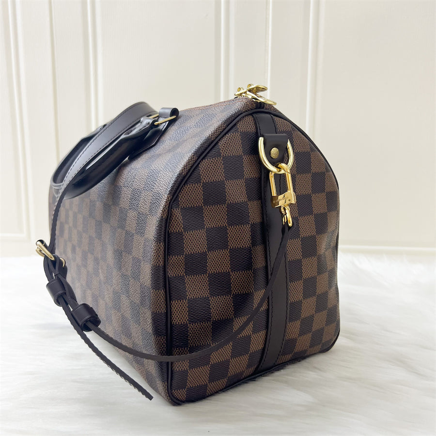 LV Speedy 30 Bandouliere in Damier Ebene Canvas GHW