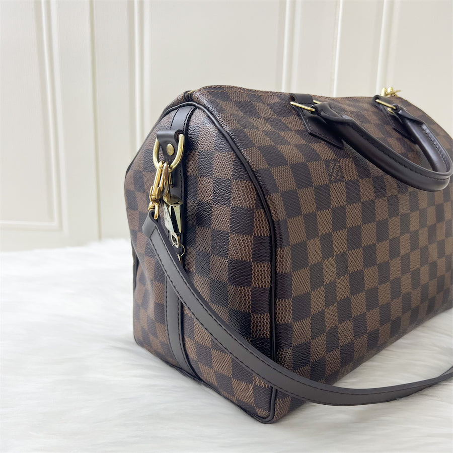 LV Speedy 30 Bandouliere in Damier Ebene Canvas GHW