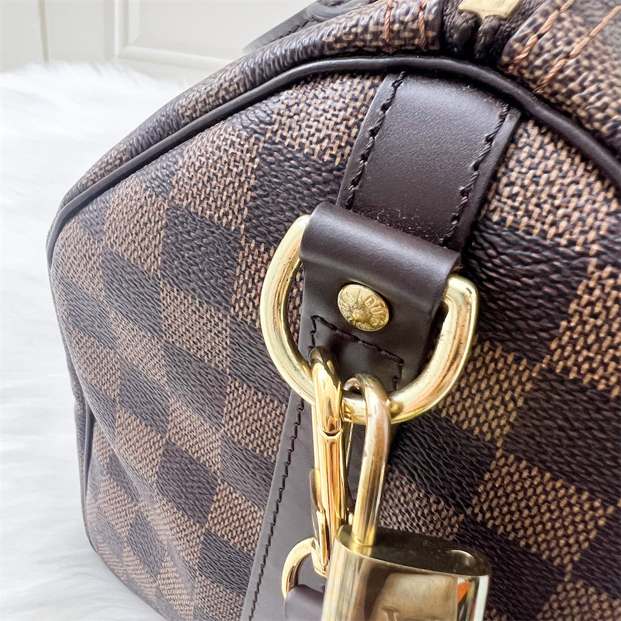 LV Speedy 30 Bandouliere in Damier Ebene Canvas GHW