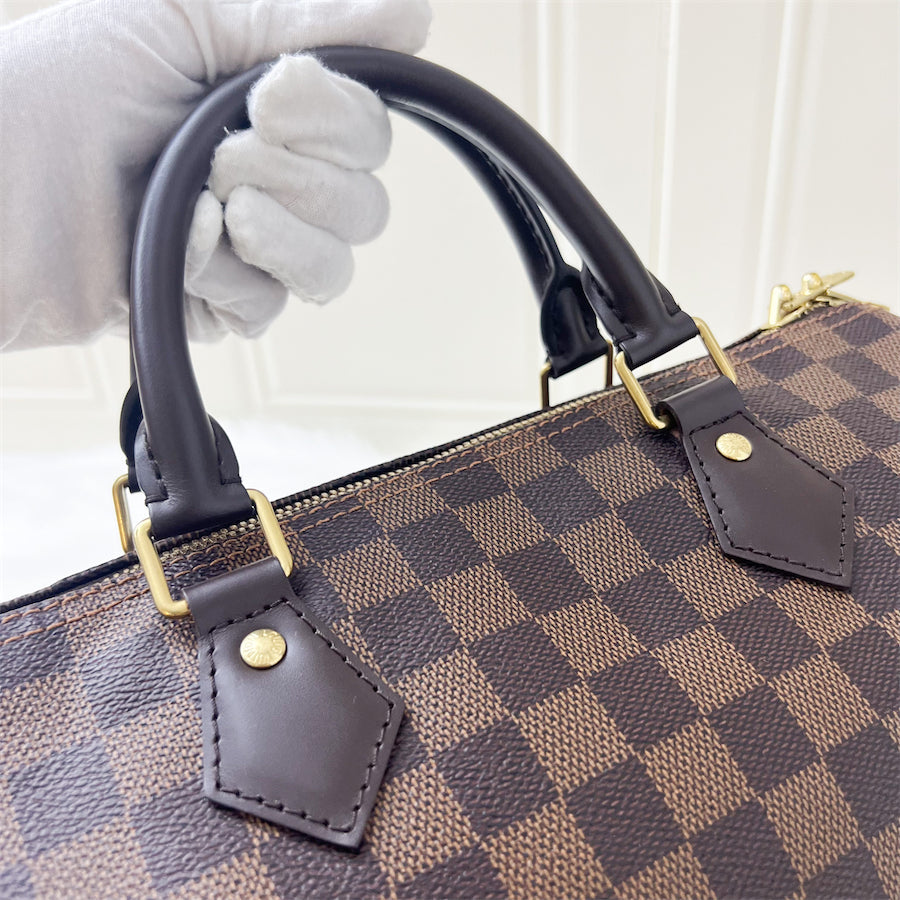 LV Speedy 30 Bandouliere in Damier Ebene Canvas GHW