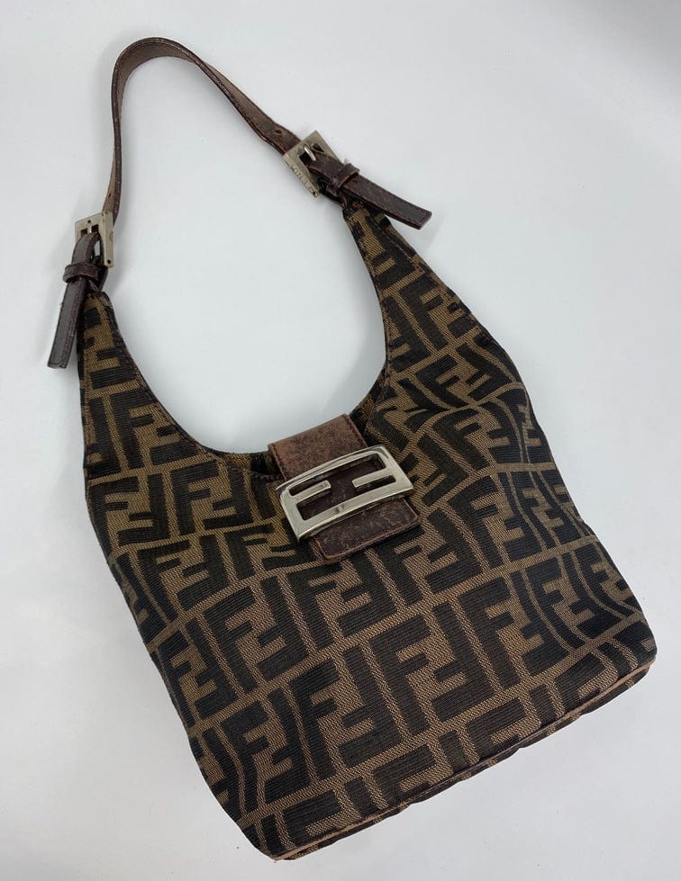 Fendi Zucca Hobo Bag in brown Zucca canvas