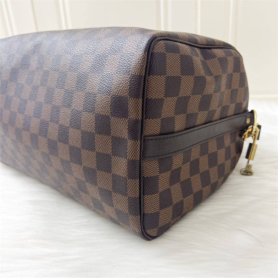 LV Speedy 30 Bandouliere in Damier Ebene Canvas GHW