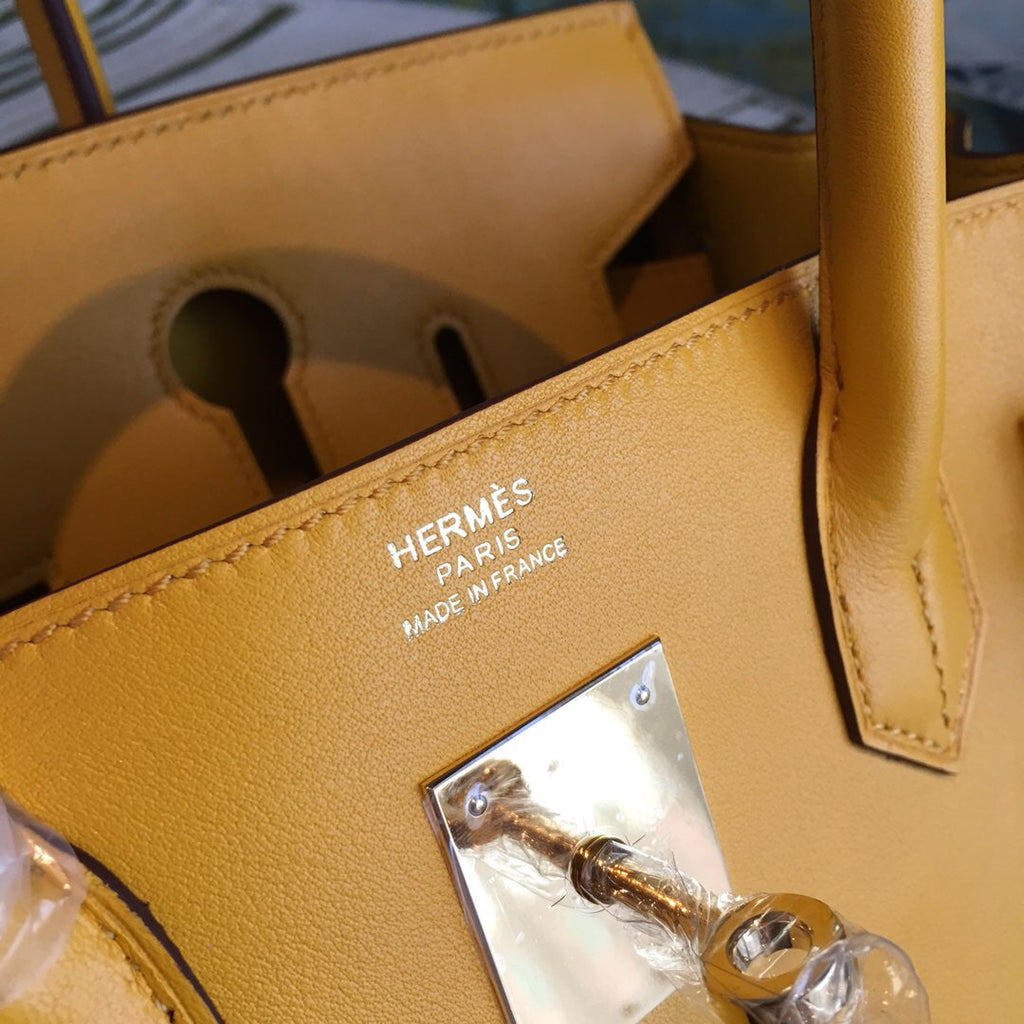 GLAMI Birkin Yellow For Women Gold Toned Hardware 11in/30cm