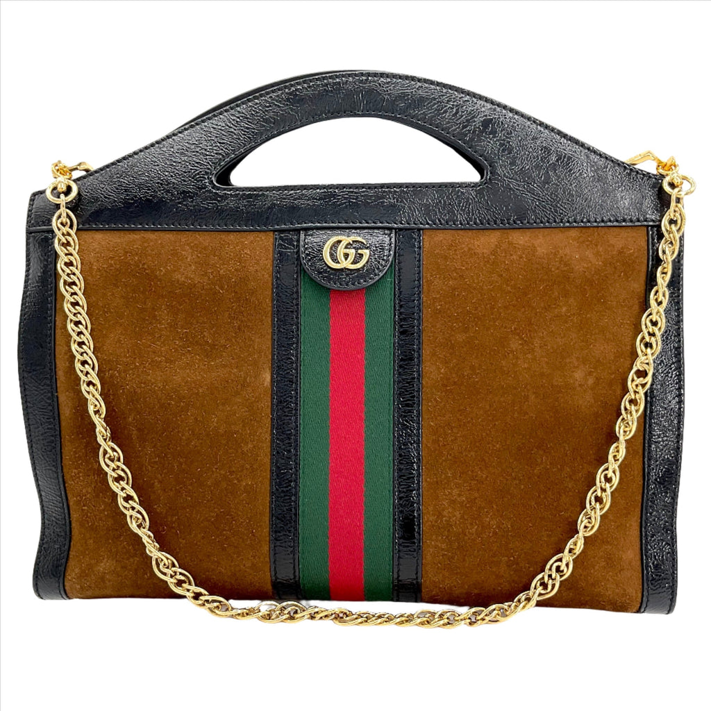 GUCCI Ophidia Handle Bag Suede Medium