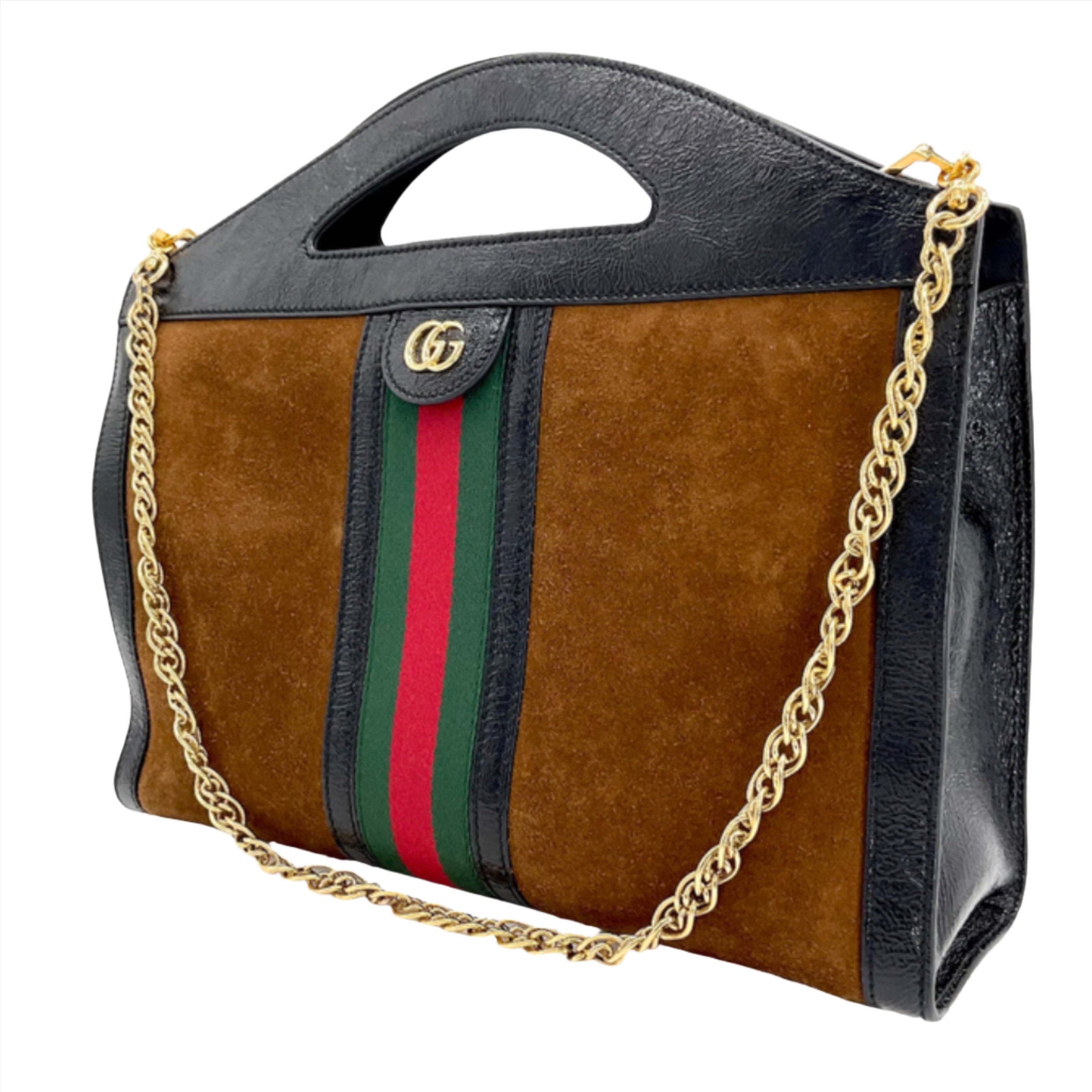 GUCCI Ophidia Handle Bag Suede Medium