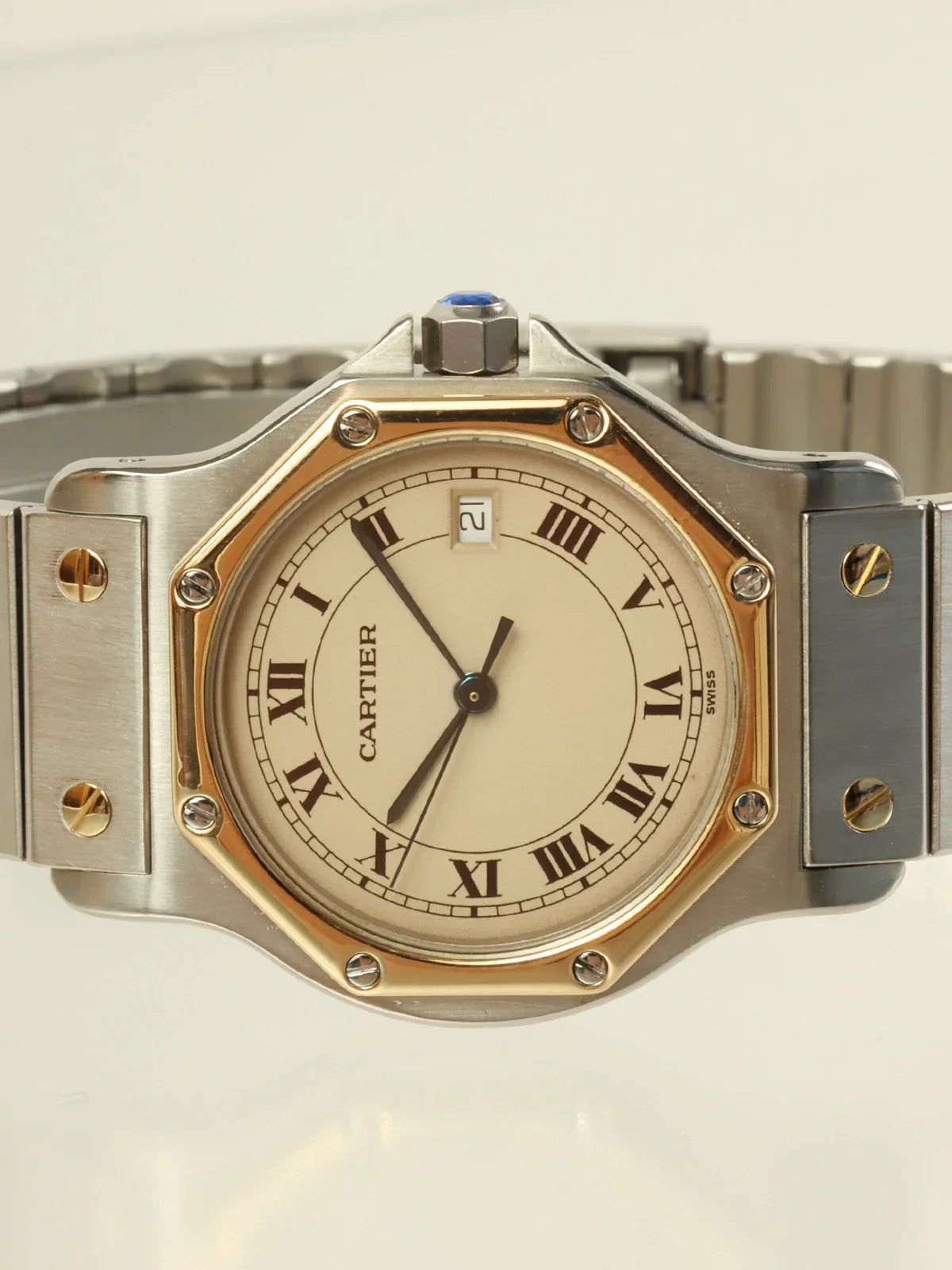 CARTIER Santos Octagon Lm Silver/Gold