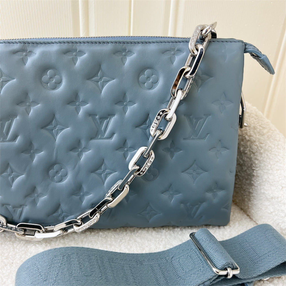 LV Coussin PM in Light Blue Puffy Lambskin and SHW