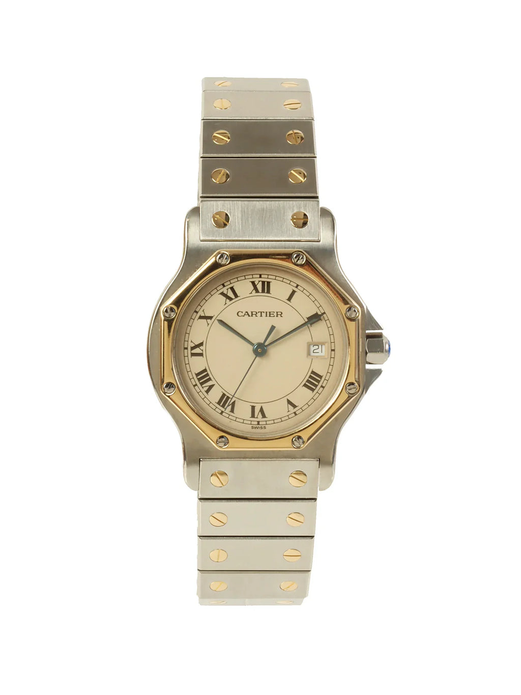 CARTIER Santos Octagon Lm Silver/Gold