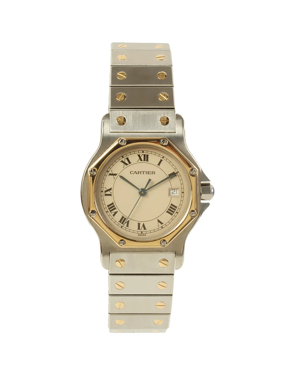 CARTIER Santos Octagon Lm Silver/Gold