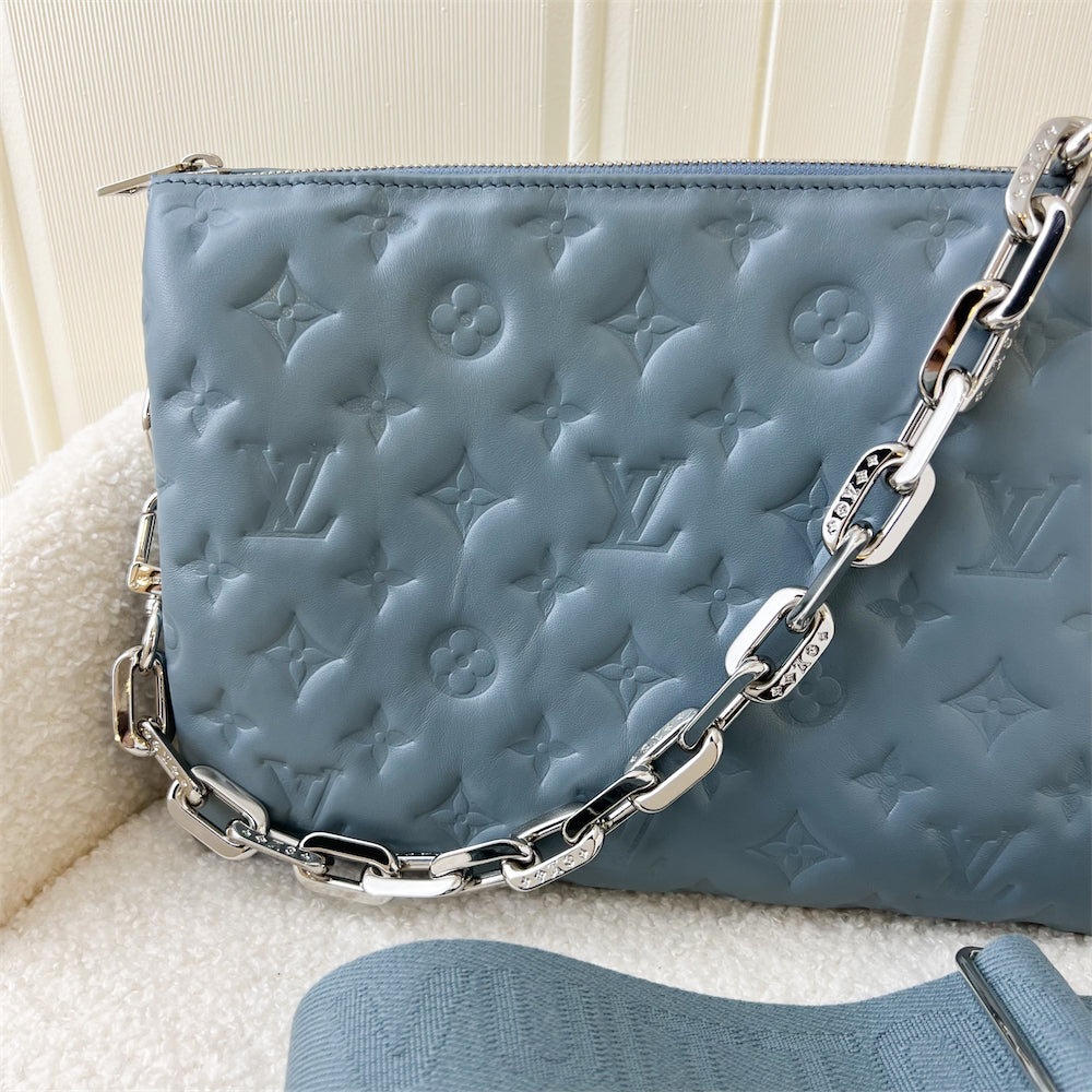 LV Coussin PM in Light Blue Puffy Lambskin and SHW