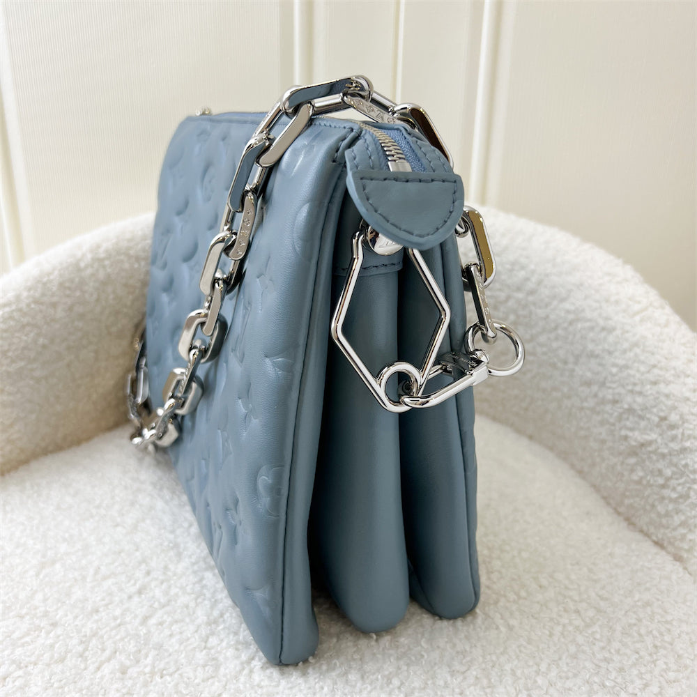 LV Coussin PM in Light Blue Puffy Lambskin and SHW