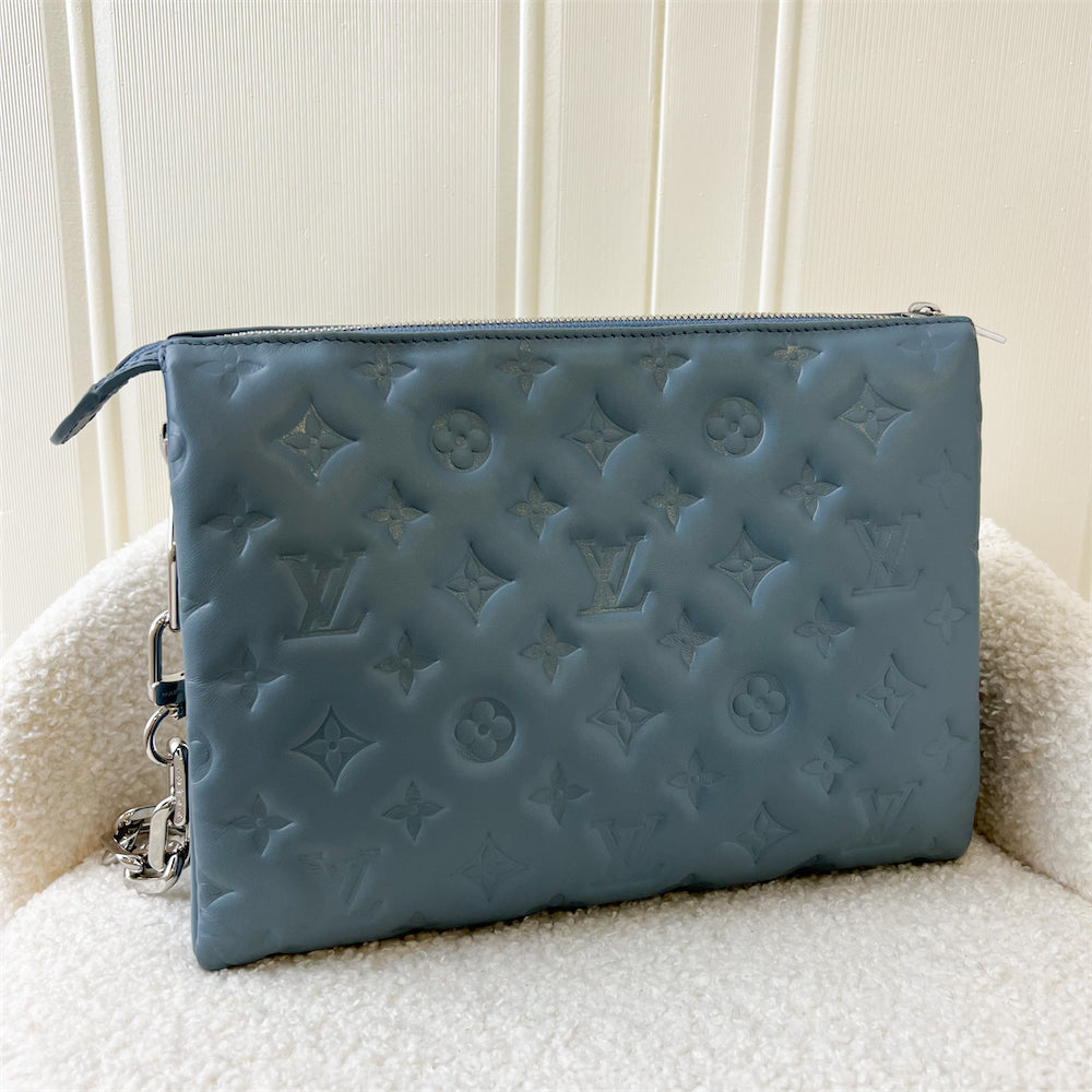 LV Coussin PM in Light Blue Puffy Lambskin and SHW