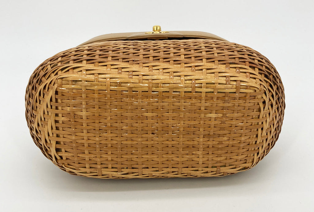 RARE VINTAGE Chanel Wicker Basket Bag