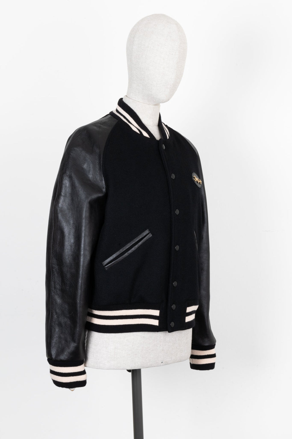 GUCCI Horsebit Varsity Jacket Cotton Black
