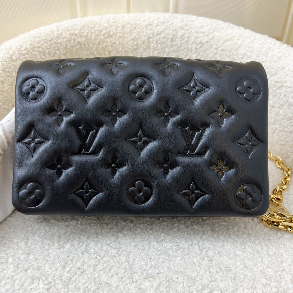 LV Pochette Coussin in Black Puffy Lambskin and GHW