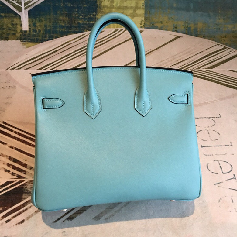 GLAMI Birkin Light Blue For Women Silver Toned Hardware 9.8in/25cm