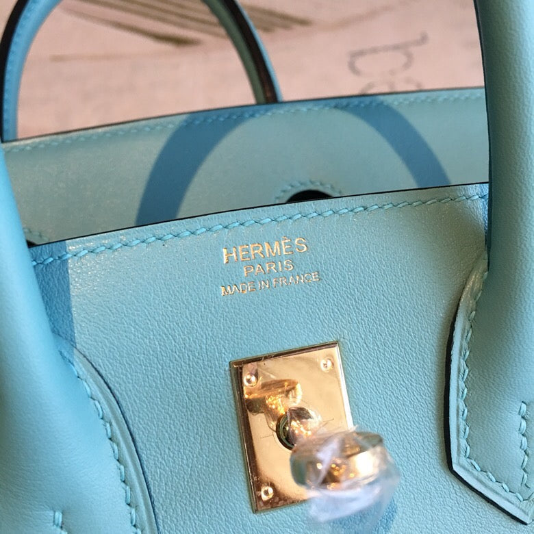 GLAMI Birkin Light Blue For Women Silver Toned Hardware 9.8in/25cm