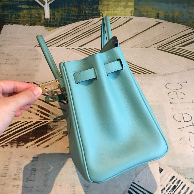 GLAMI Birkin Light Blue For Women Silver Toned Hardware 9.8in/25cm