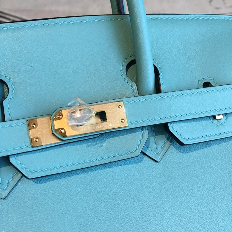 GLAMI Birkin Light Blue For Women Silver Toned Hardware 9.8in/25cm