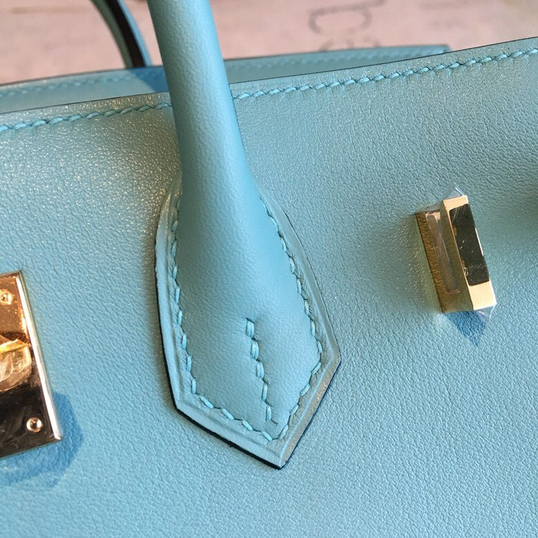 GLAMI Birkin Light Blue For Women Silver Toned Hardware 9.8in/25cm