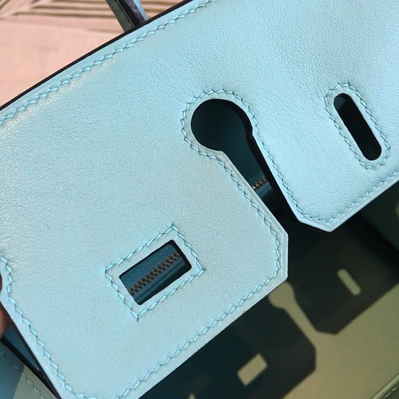 GLAMI Birkin Light Blue For Women Silver Toned Hardware 9.8in/25cm