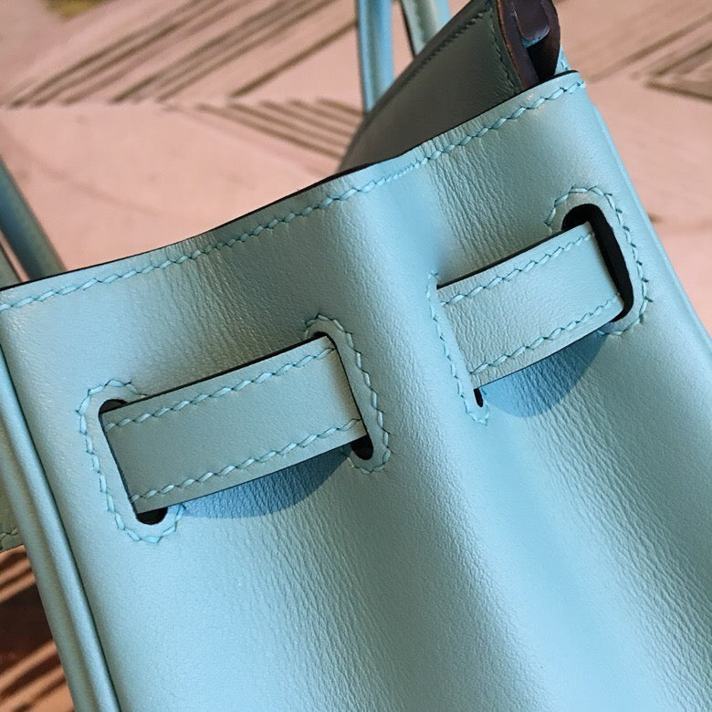 GLAMI Birkin Light Blue For Women Silver Toned Hardware 9.8in/25cm