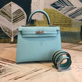 GLAMI Kelly Light Blue For Women Silver Toned Hardware 10in/25cm