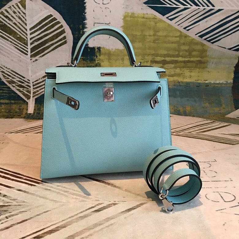 GLAMI Kelly Light Blue For Women Silver Toned Hardware 10in/25cm
