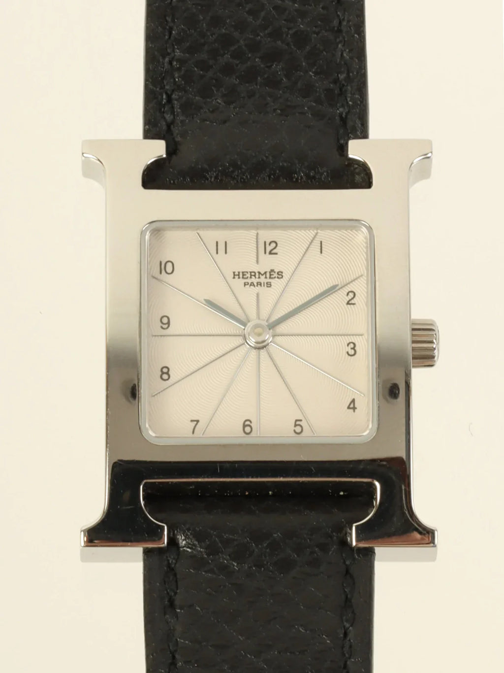 HERMES 2002 Made H Watch Black/Silver