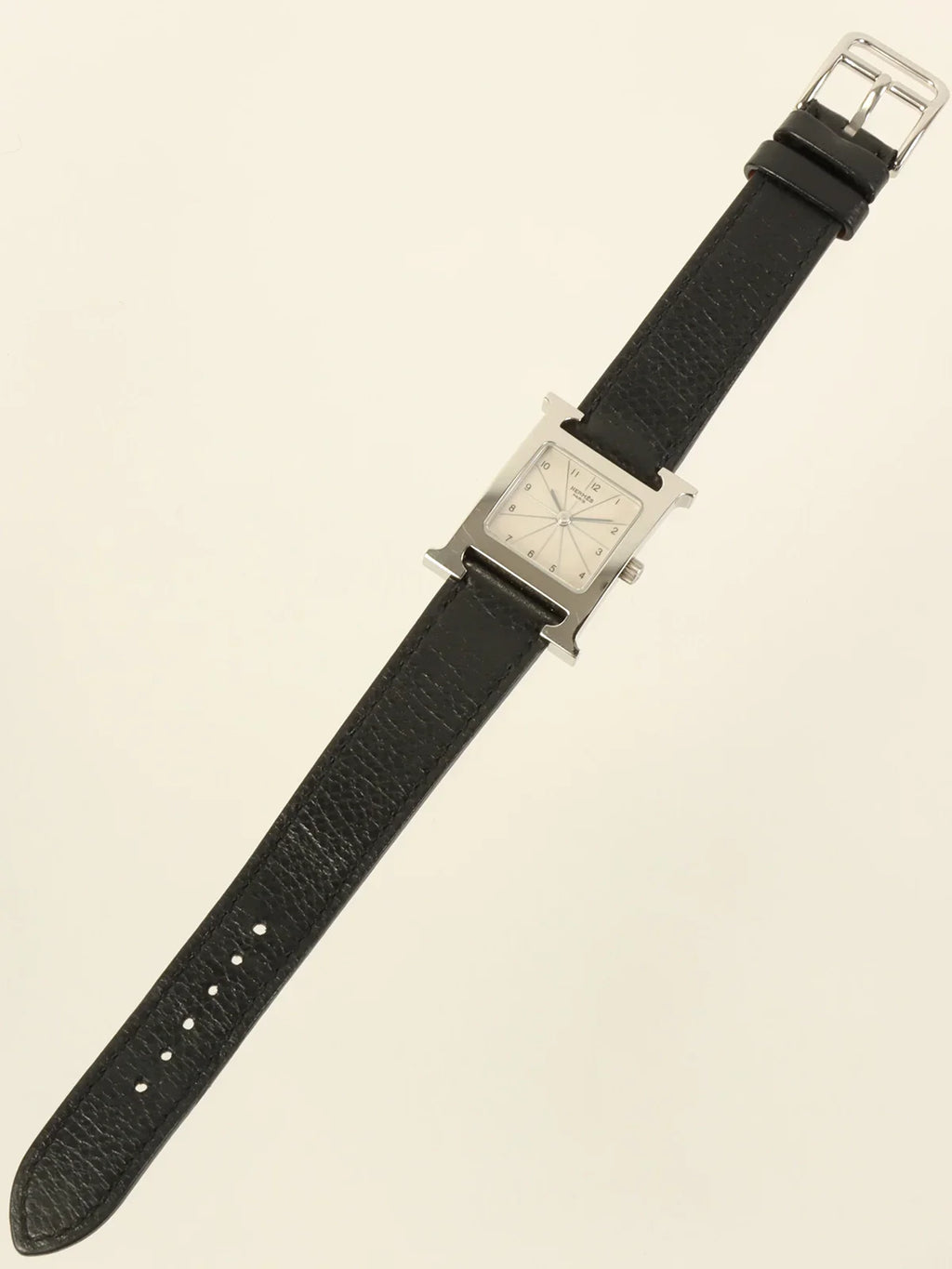 HERMES 2002 Made H Watch Black/Silver