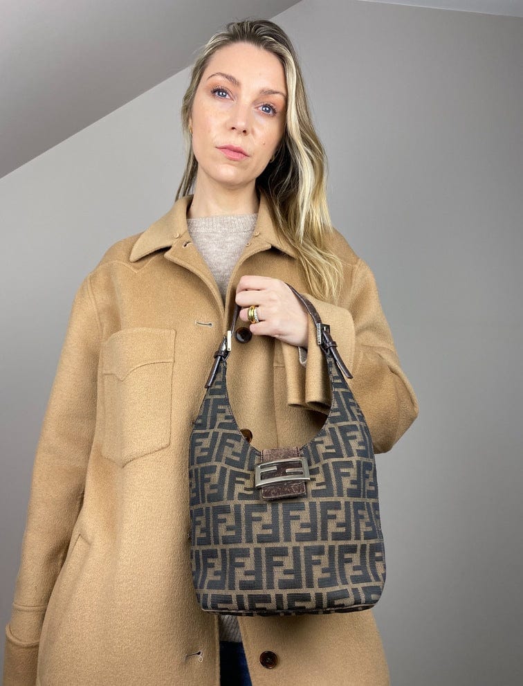 Fendi Zucca Hobo Bag in brown Zucca canvas
