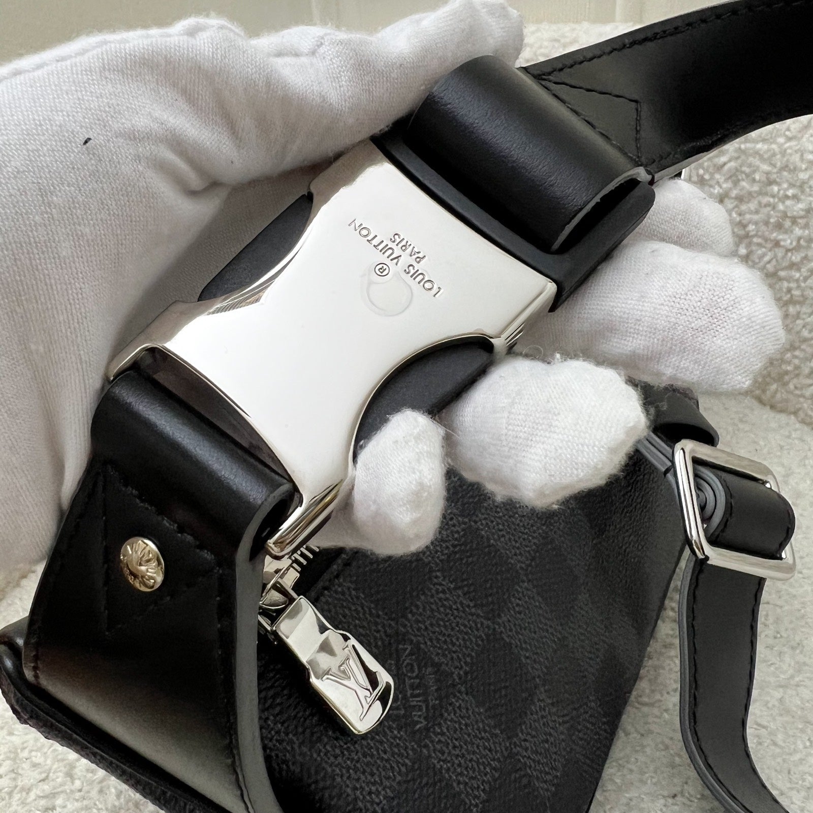 LV Discovery Bumbag in Limited Edition Damier Graphite Canvas and SHW