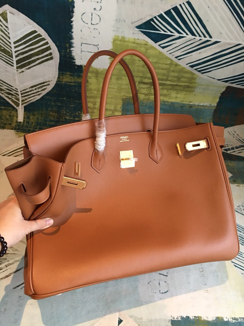 GLAMI Birkin Brown For Women Gold Toned Hardware 11.8in/30cm