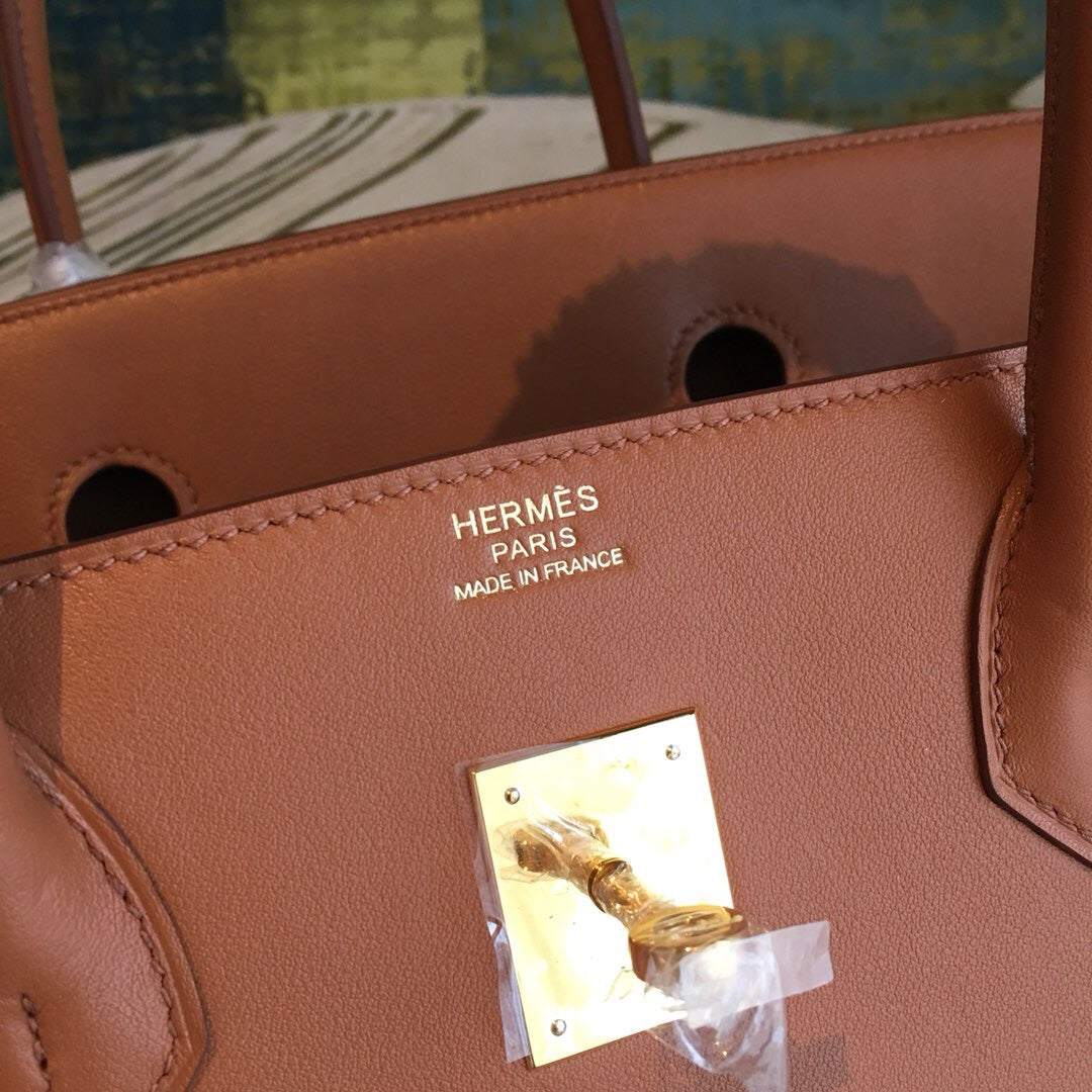 GLAMI Birkin Brown For Women Gold Toned Hardware 11.8in/30cm