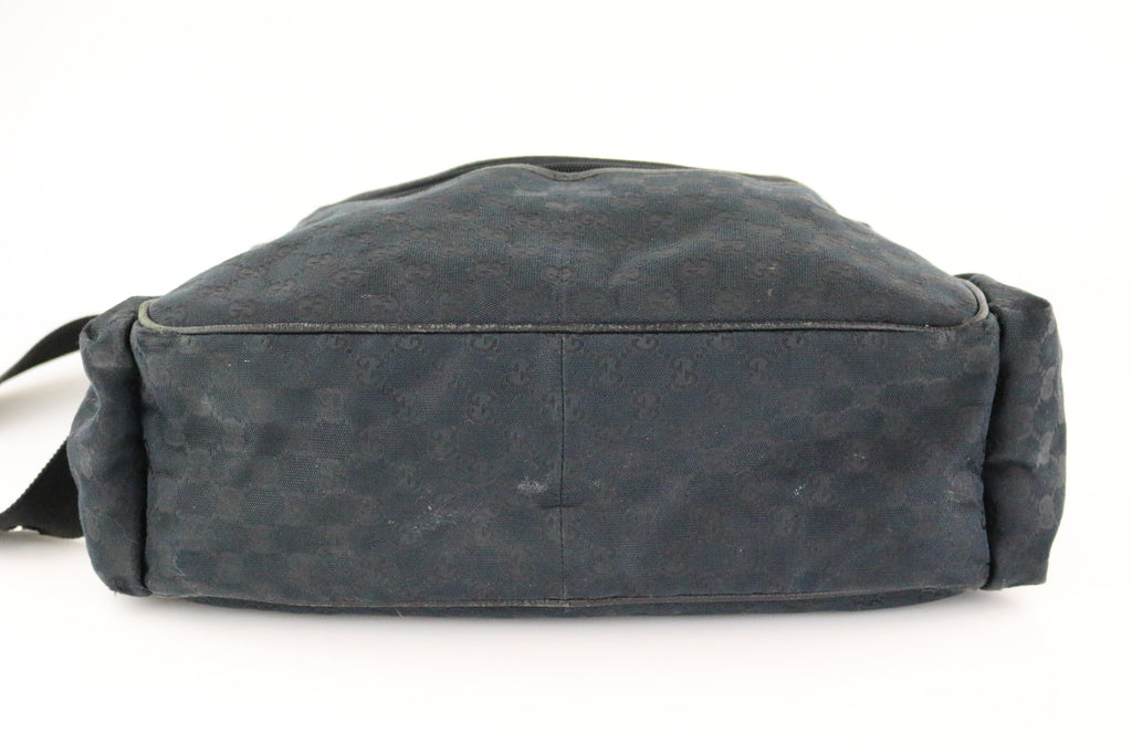 Black GG Canvas Diaper Bag