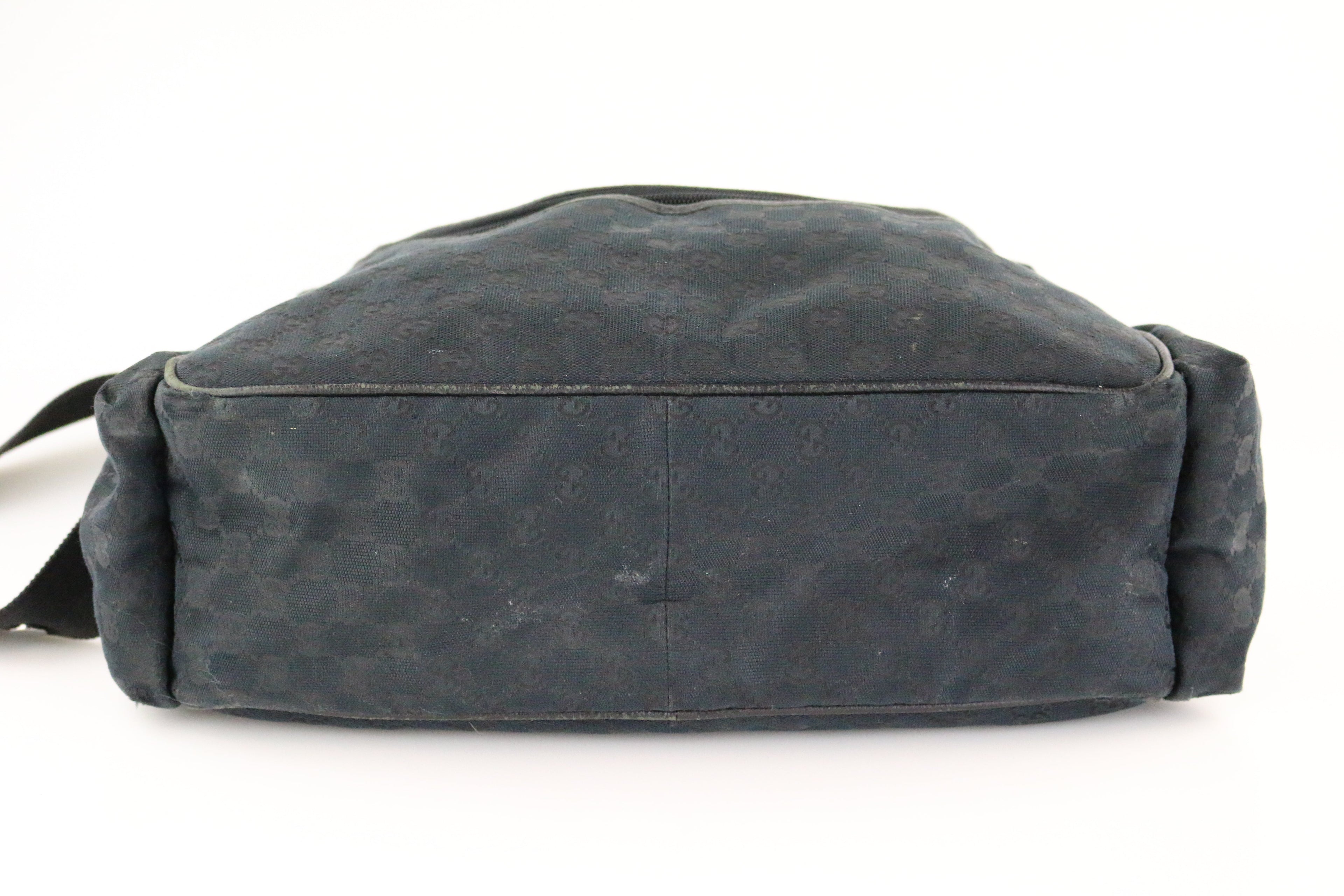 Black GG Canvas Diaper Bag