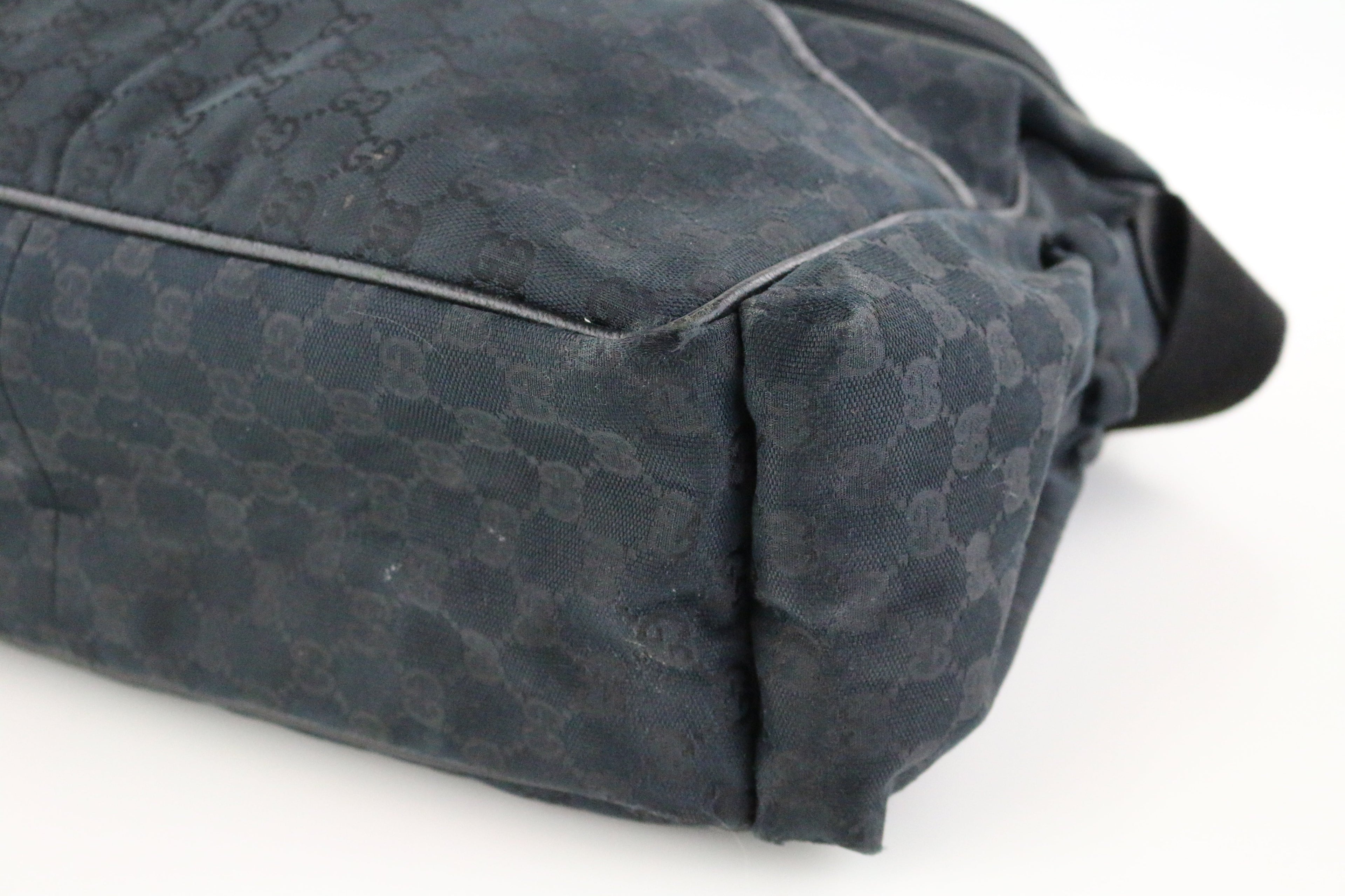 Black GG Canvas Diaper Bag