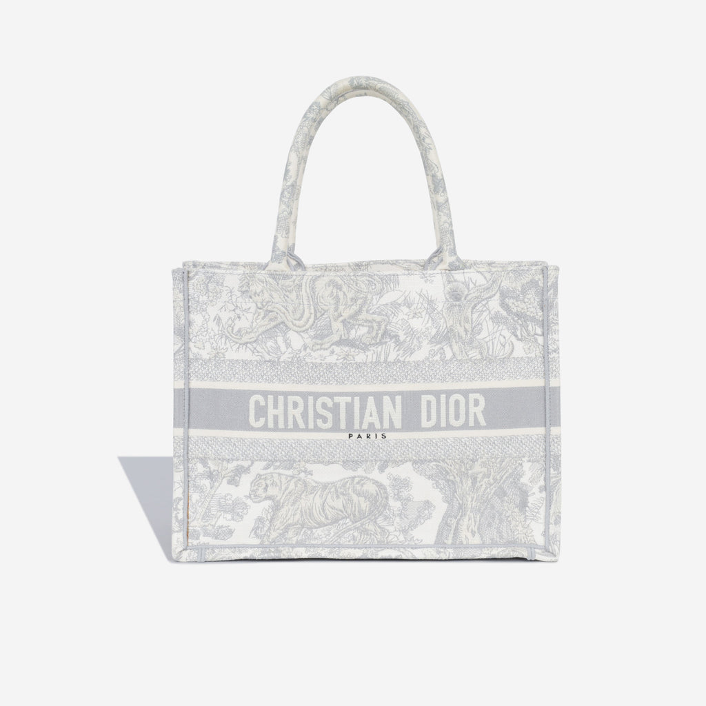 Christian Dior Small Book Tote - Grey Toile Du Jouy