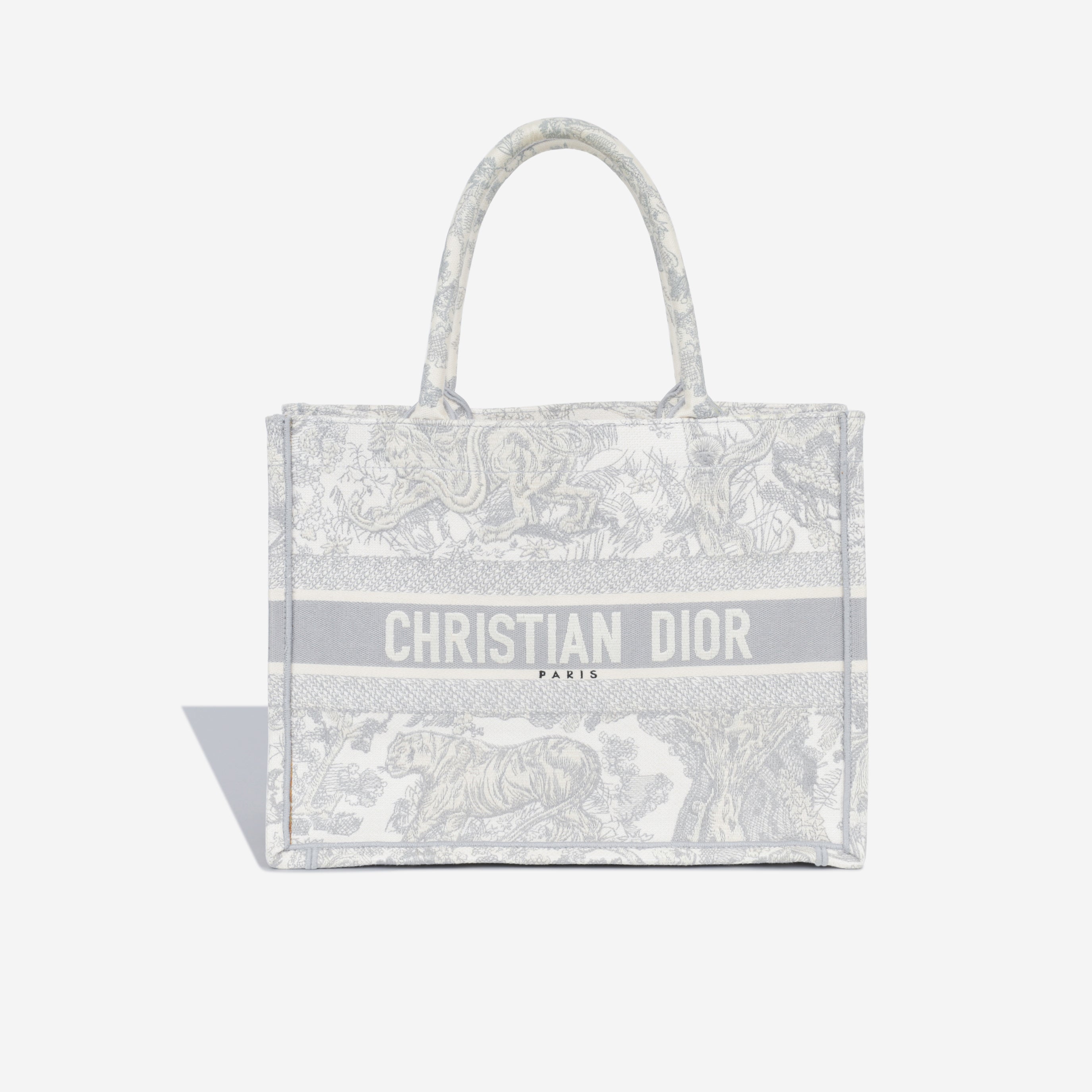 Christian Dior Small Book Tote - Grey Toile Du Jouy
